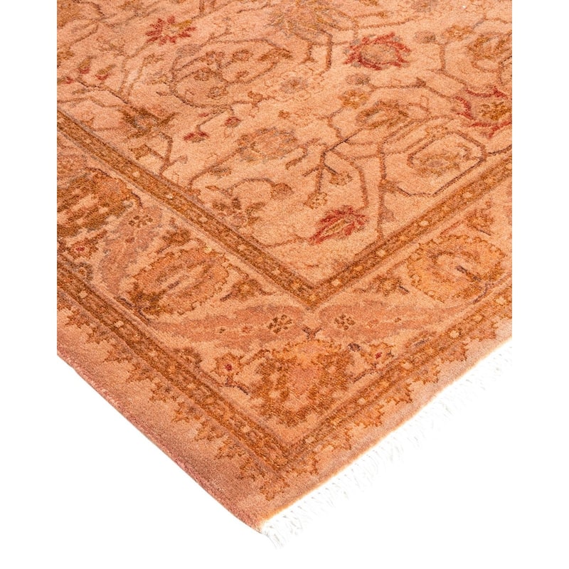 Overton Hand Knotted Wool Vintage Inspired Modern Contemporary Overdyed Pink Area Rug - 2' 9" x 4' 2"