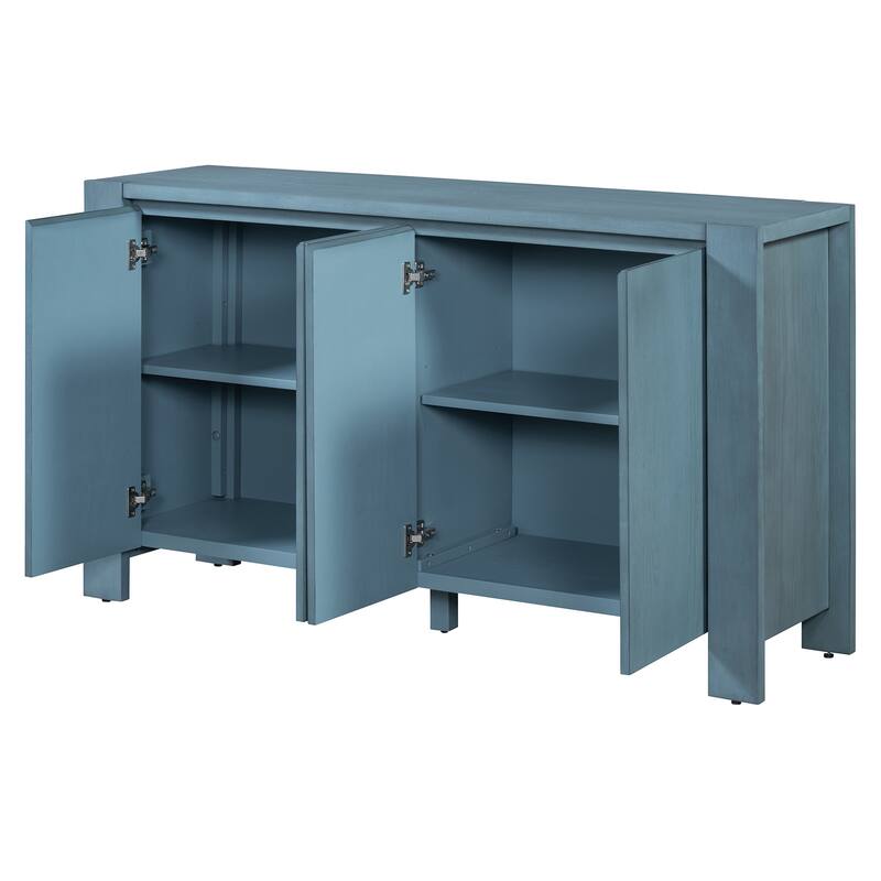 Retro 4-door Sideboard with Distressed Finish