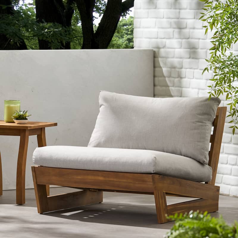Sherwood Acacia Wood Outdoor Club Chair with Cushions by Christopher Knight Home