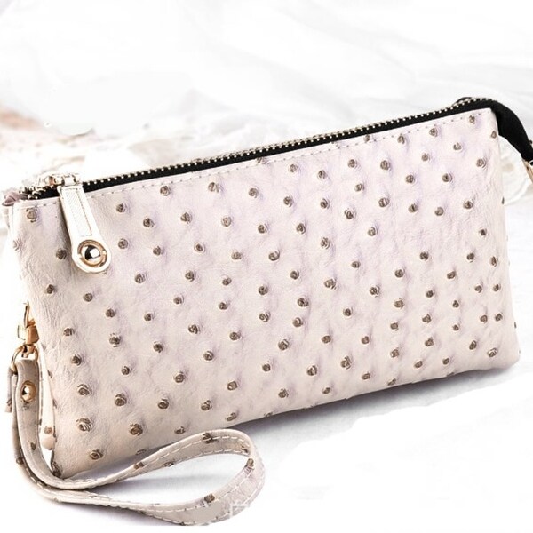 faux ostrich purse