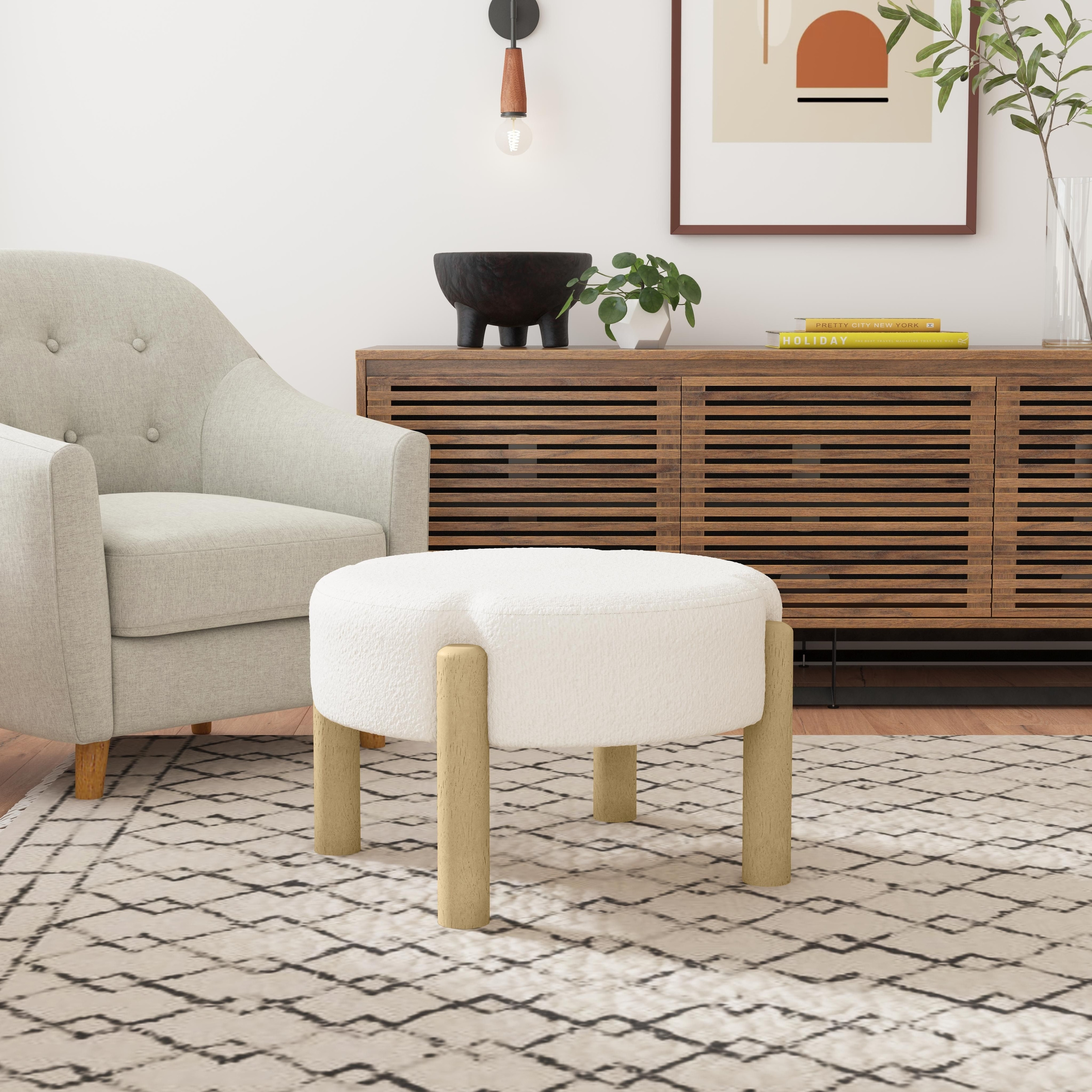 HomePop Luna Modern Ottoman