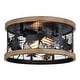 preview thumbnail 3 of 7, Kodiak 12-in W Black Rustic Round Cage Flush Mount Ceiling Light Fixture Tree Motif