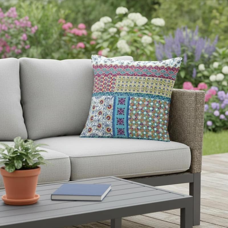 HomeRoots Set of Two 16" X 16" Yellow and White Blown Seam Floral Indoor Outdoor Throw Pillow - 16.00' X '16.00' X '5.00 - Yellow/White - 16.00' X '16.00' X '5.00