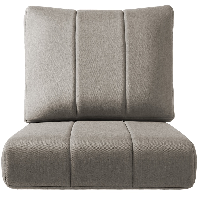 Ivora 24" W x 24" D x 6" T Water & Fade Resistant Outdoor Lounge Chair Replacement Cushion Set - 1 Set - Gray