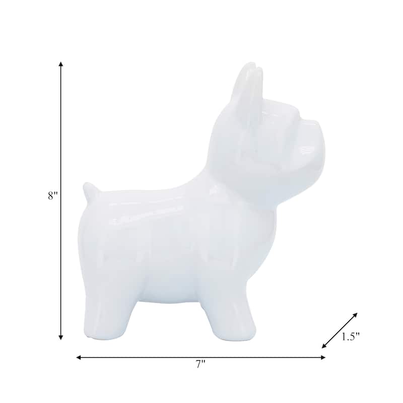 Sagebrook Home Frenchie Ceramic Dog Statue Sculpture