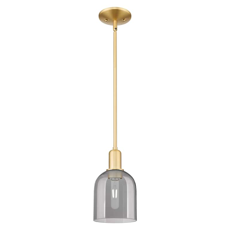 Innovations Lighting Endless Possibilities Arcadia - Bella - 1 Light 6" Stem Hung Mini Pendant - Satin Gold/Light Smoke