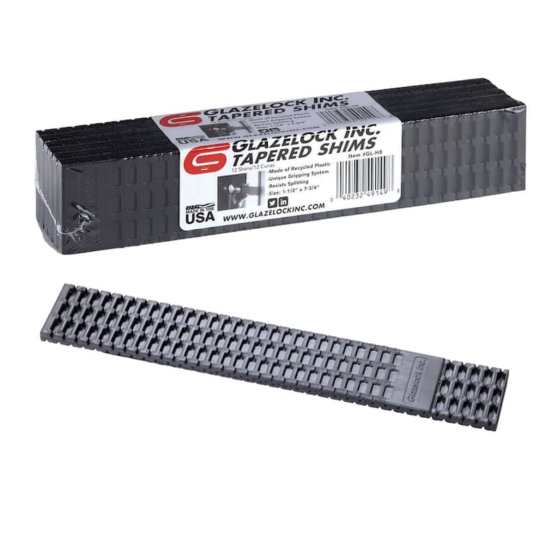 Glazelock Tapered Wedge Shims Black 1-1/2" x 7-3/4" - 1pk x 288pc/box