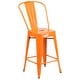 preview thumbnail 24 of 97, 24'' High Metal Indoor-Outdoor Counter Height Stool with Back