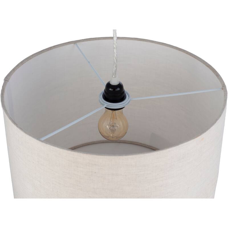 Nevylle Ivory Cotton Drum Pendant - 12"H x 16"W x 16"D