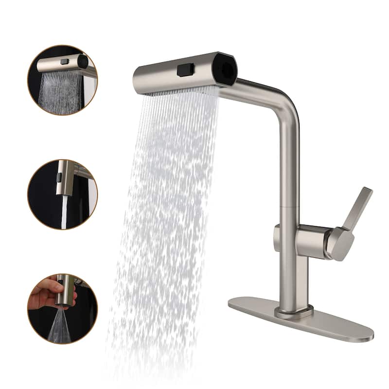 Single Handle Pull Down Sprayer Kitchen Faucet with Motion Sense Wave, Power Boost