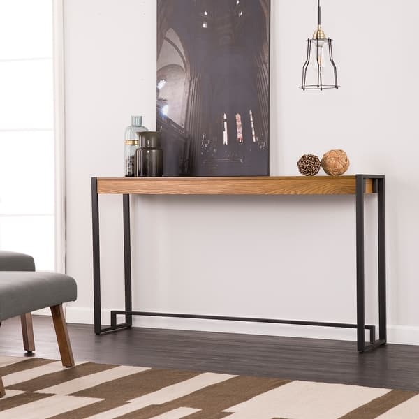 slide 2 of 57, SEI Furniture Macen Modern Narrow Industrial Console Table