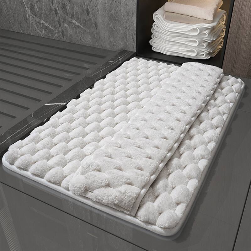 Fluffy Shag Bathroom Mat Soft Absorbent Non-Slip Backing Quick Dry Bath Rugs Home Gifts