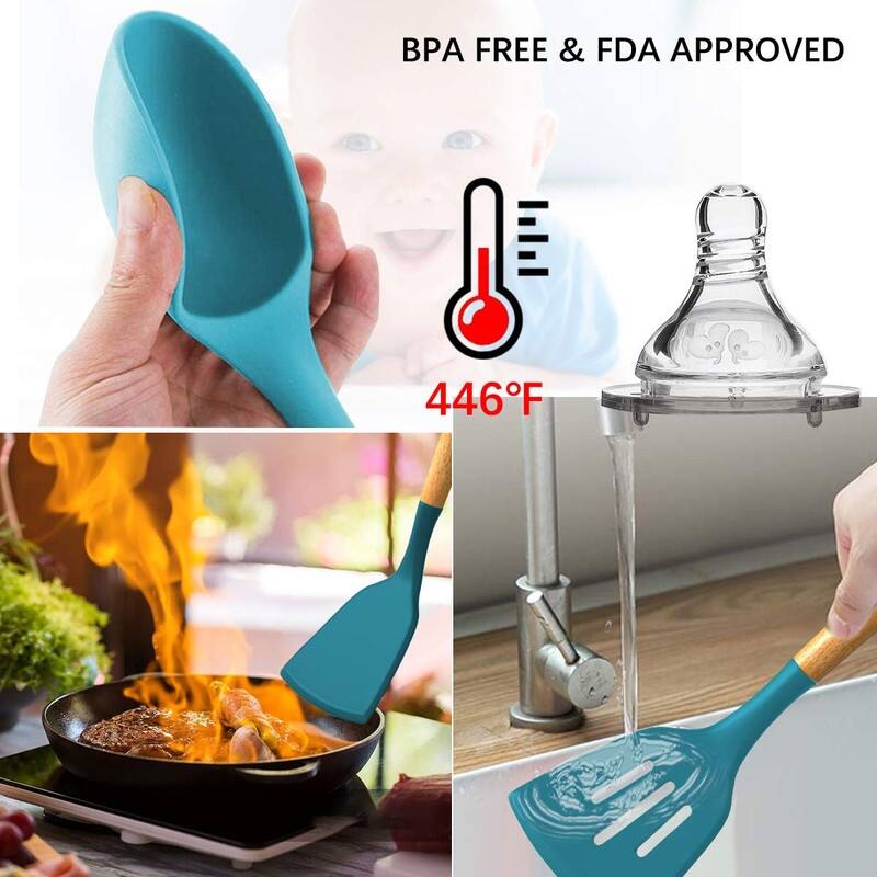 Kitchen Cooking Utensils Set, 33 pcs Non-Stick Utensils Spatula Set with Holder