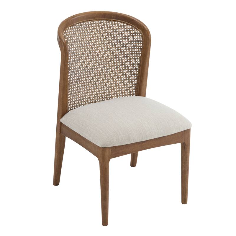 Whim Dining side Chair with Rustic Rubberwood Frame and Woven Cane Backrest (Set of 2) by Christopher Knight Home