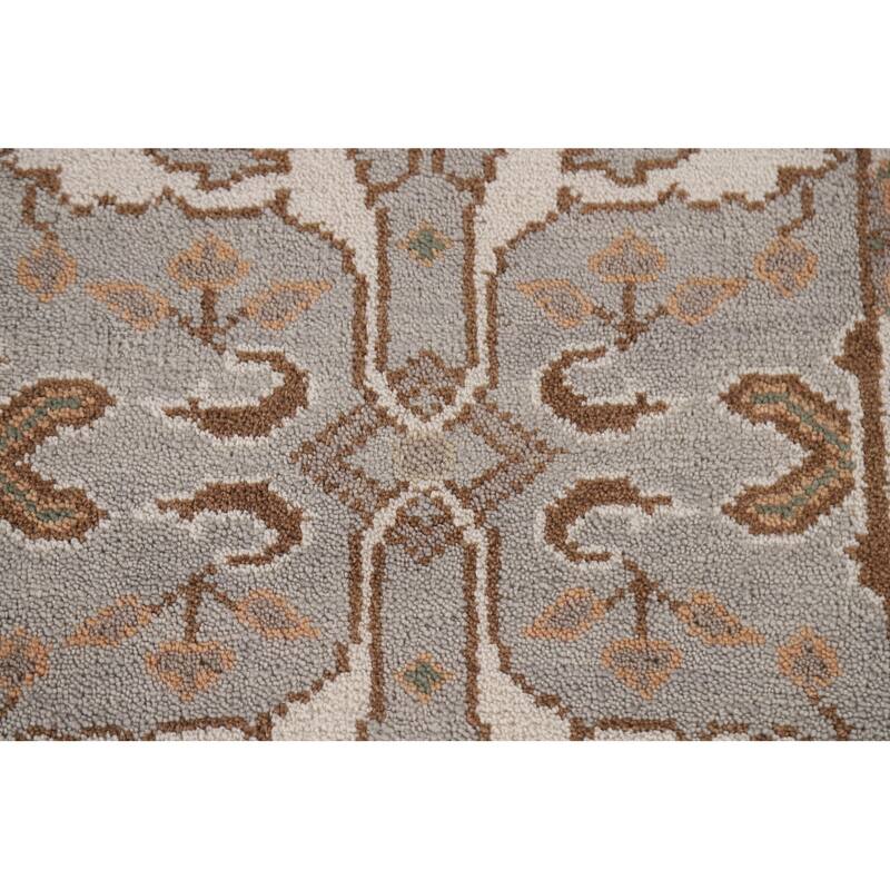 All-Over Oushak Oriental Runner Rug Handmade Wool Carpet - 2'7"x 15'6"