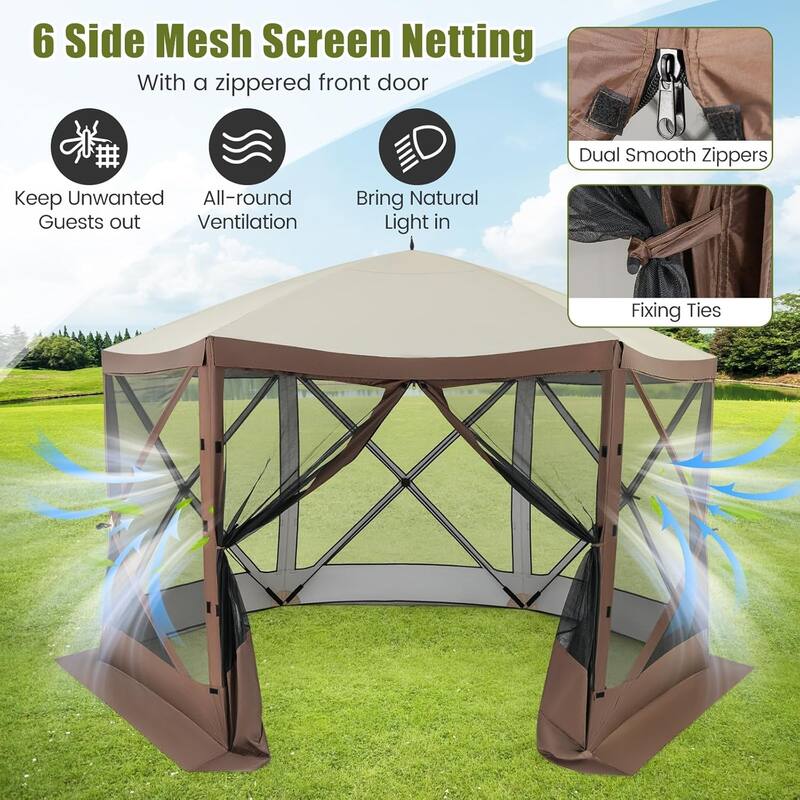 Pop-up Gazebo Tent Instant Setup Screen House Sun Shelter
