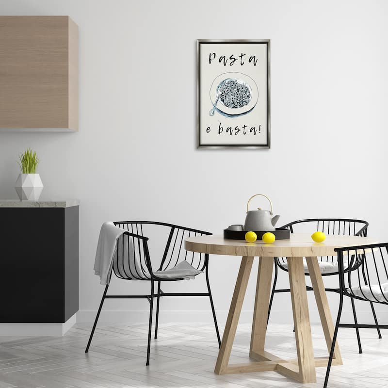 Stupell Pasta e Basta Meal Framed Floater Canvas Wall Art Design By Andreas Magnusson