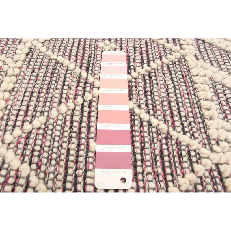 ECARPETGALLERY Braid weave Sienna Pink Wool Rug - 6'1 x 9'5