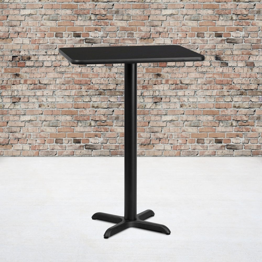 24'' x 30'' Rectangular Table Top with 22'' x 22'' Bar Height Table Base - 30"D x 24"W x 43.125"H