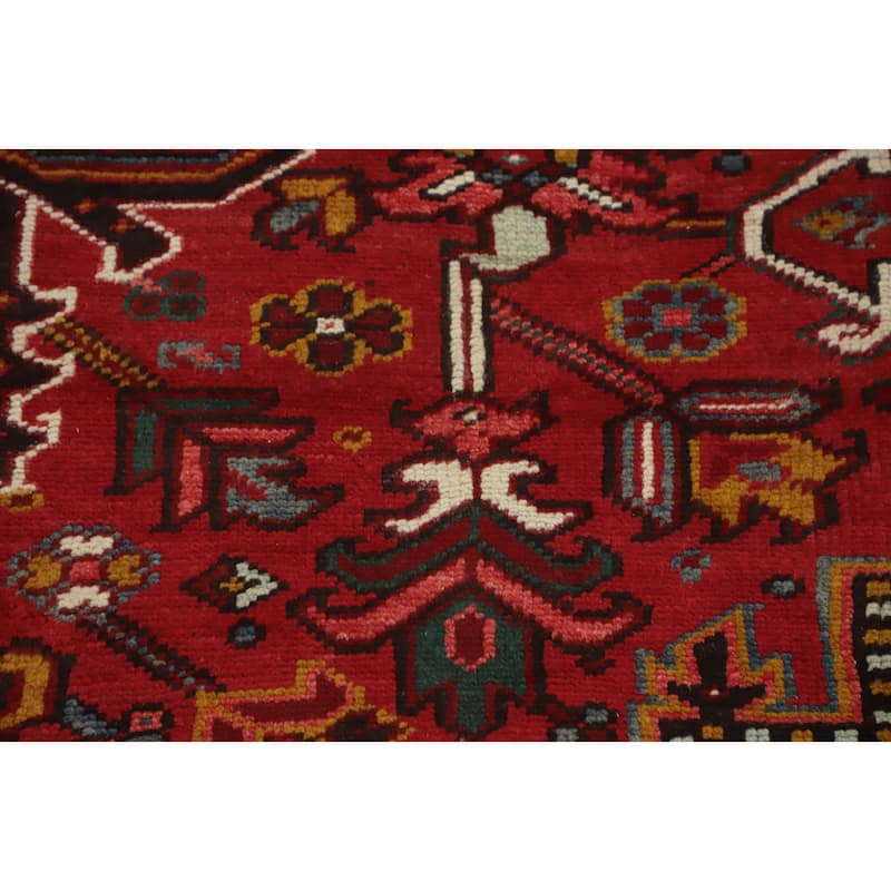 Hand Knotted Oriental 100% Wool Carpet Traditional Medallion Red Heriz Area Rug - 11' 4'' X 9' 3''