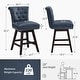 preview thumbnail 4 of 6, 26 in. Set of 3 Upholstered Bar Stools Counter Height Barstool 360° Swivel with Curved Backrest, Armless Stool