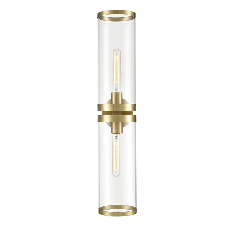 Alora Lighting WV311602CG Revolve II 2 Light 29" Tall Bathroom Sconce - Natural Brass