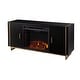 preview thumbnail 3 of 5, Strick & Bolton Beachler Black Wood Electric Fireplace Console