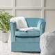 preview thumbnail 3 of 18, Roomfitters Houndstooth Swivel Barrel Accent Chair with Skirted Base, Upholstered Armchair for Living Room or Office Blue