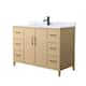Option White Oak, Black Trim, White Carrara Marble Top