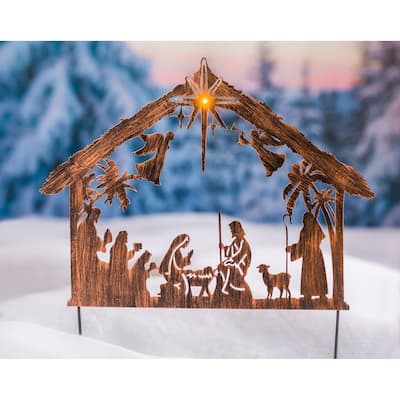 28"H Solar Illuminated Nativity Stake - 28 in
