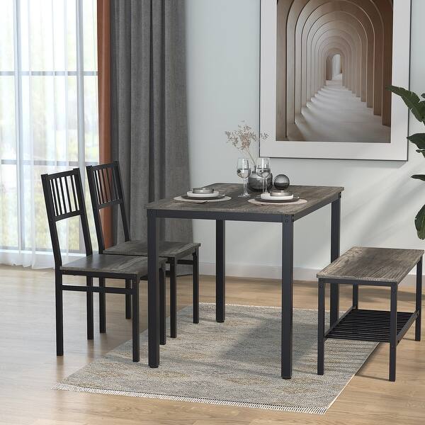 Teraves Dining Table Set with 2 Chairs and a Bench Console Table with
