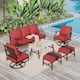 MAISON ARTS 6/7-Piece Patio Conversation Sets, Sofa Set with 2/4 x Single Chairs, 1 x 3-seater Sofa and Coffee Table/Ottomans