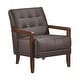 preview thumbnail 10 of 71, Leland Leather Match Accent Chair Dark Brown