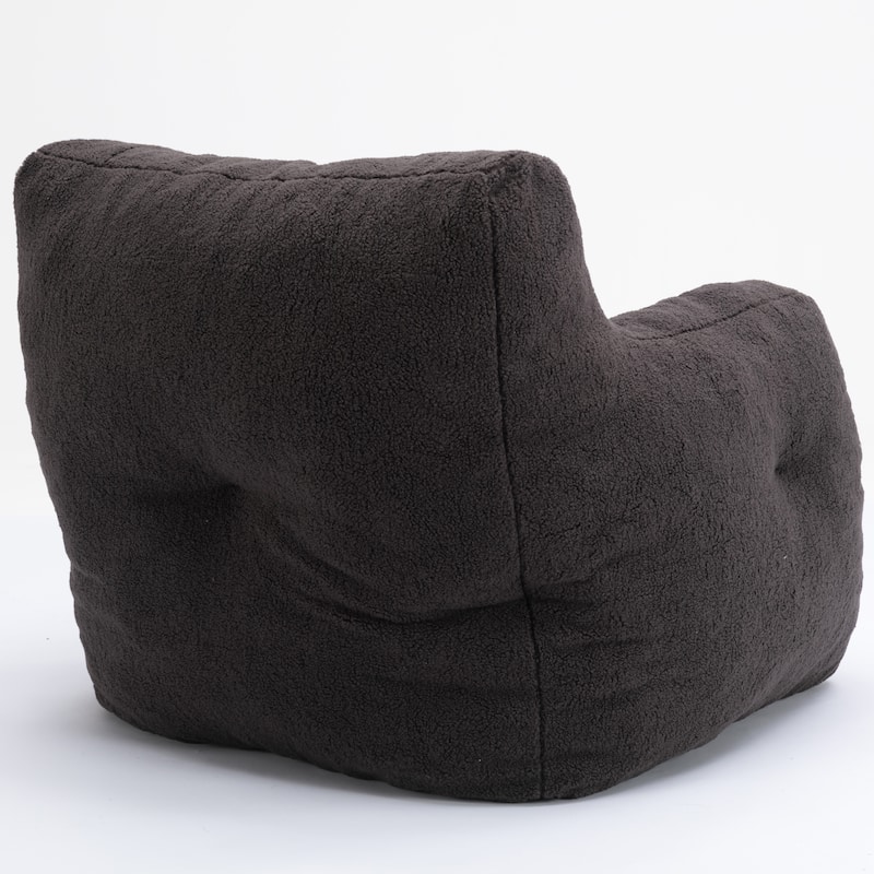 Tufted Deep Seat Bean Bag Chair, High-Density Foam Filler Lazy Floor Sofa, Single Sofa Chair with Curved Armrests