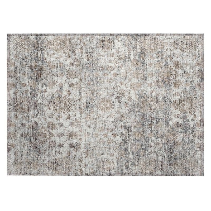 Machine Washable Indoor/Outdoor Vintage Traditional Chantille Rug