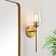 preview thumbnail 2 of 14, KAWOTI 1- Light Clear Glass Wall Sconce Gold