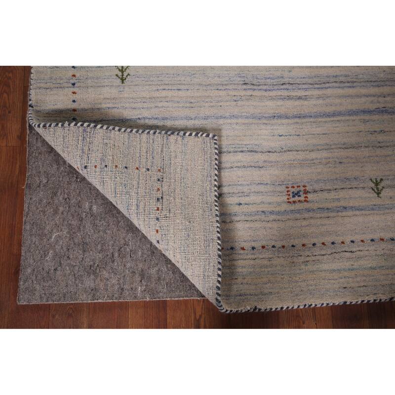 Tribal Striped Gabbeh Indian Accent Rug Handmade Wool Carpet - 4'0"x 5'9"