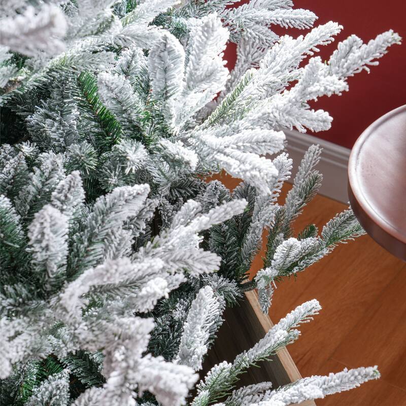 HOMCOM Artificial Pine Tree - Hinged Branches, Steel Base, Auto Open, Green