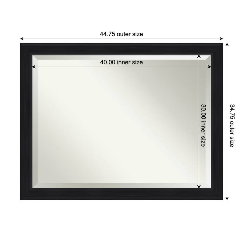 Abbey Black Beveled Framed Bathroom Vanity Wall Mirror - Abbey Black - 45 x 35 in