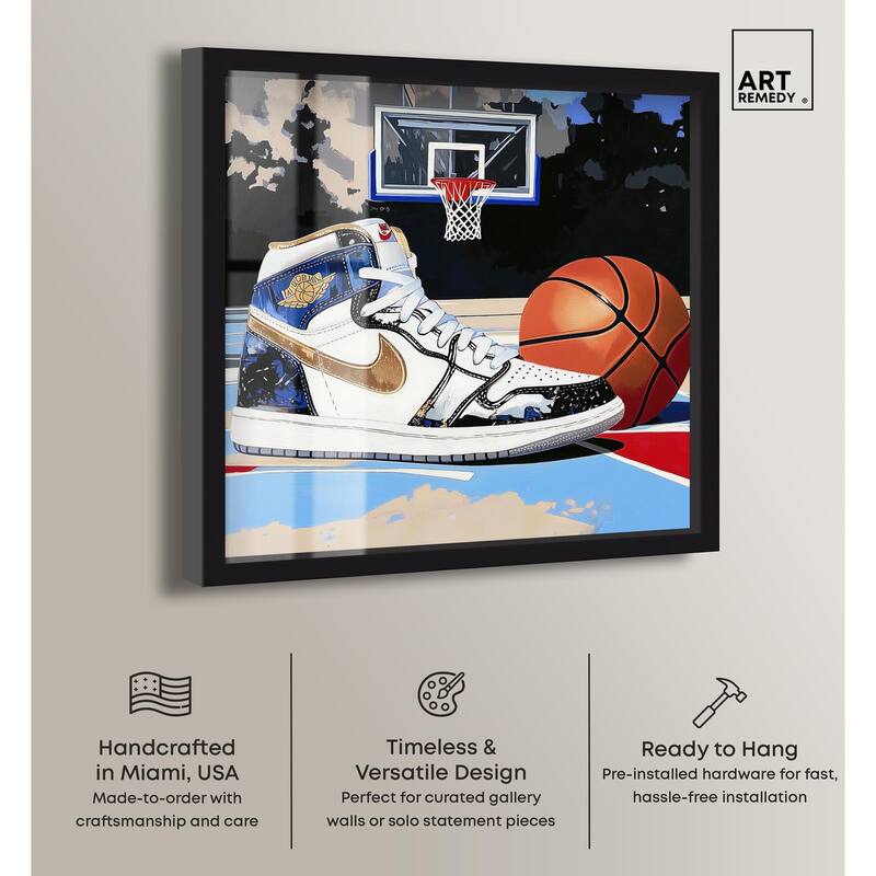 Basketball Court Blues Shadowbox by Art Remedy