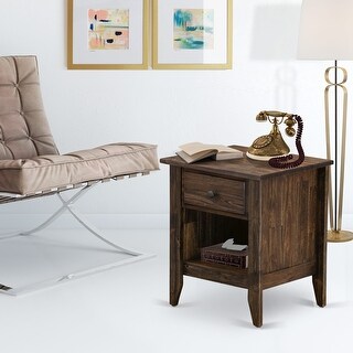 East West Furniture Gallatin Night Stand - Rectangle Bedside Table with ...