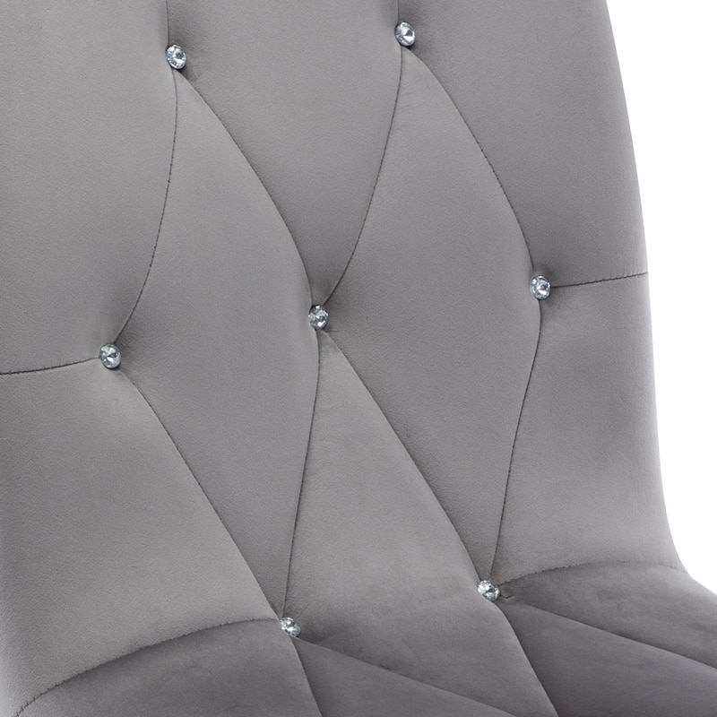 Diamond Tufted Armless Adjustable 17"-20" H Swivel Home Office Chair