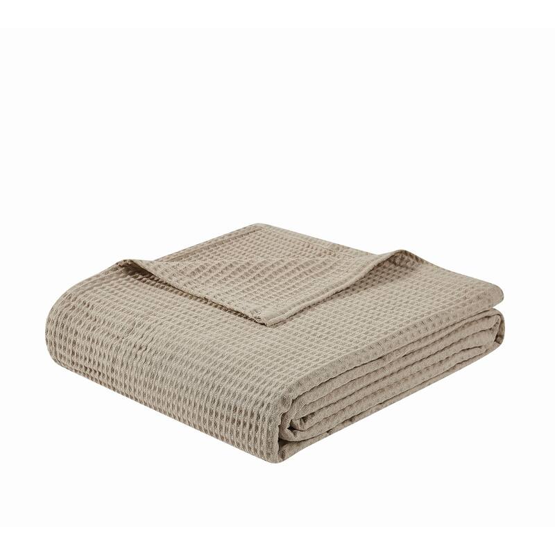 The Farmhouse by Rachel Ashwell Cotton Waffle Blanket and Throw - King - Beige