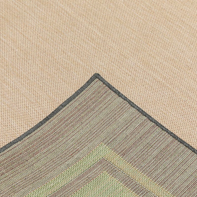 Vista Home Capri Mixed Pile Bordered Black/Tan Indoor-Outdoor Area Rug.