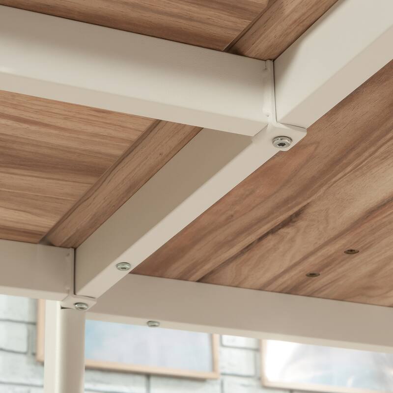 Wood Desk Return 42" with Scratch-Resistant Surface, Brown