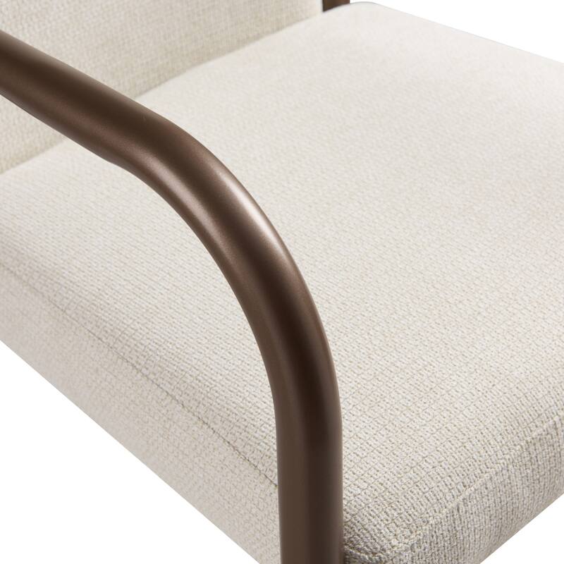 Christopher Knight Home - Modern Upholstered Metal Base Dining Armchair with Solid Back (Set of 2)