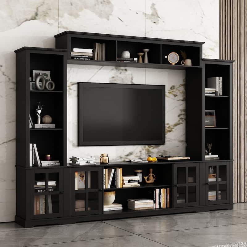 Wall Unit Entertainment Center Bookshelves TV Stand Display End Tables