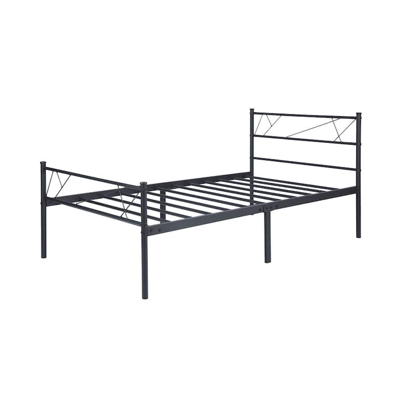 single metal bed frame in black color