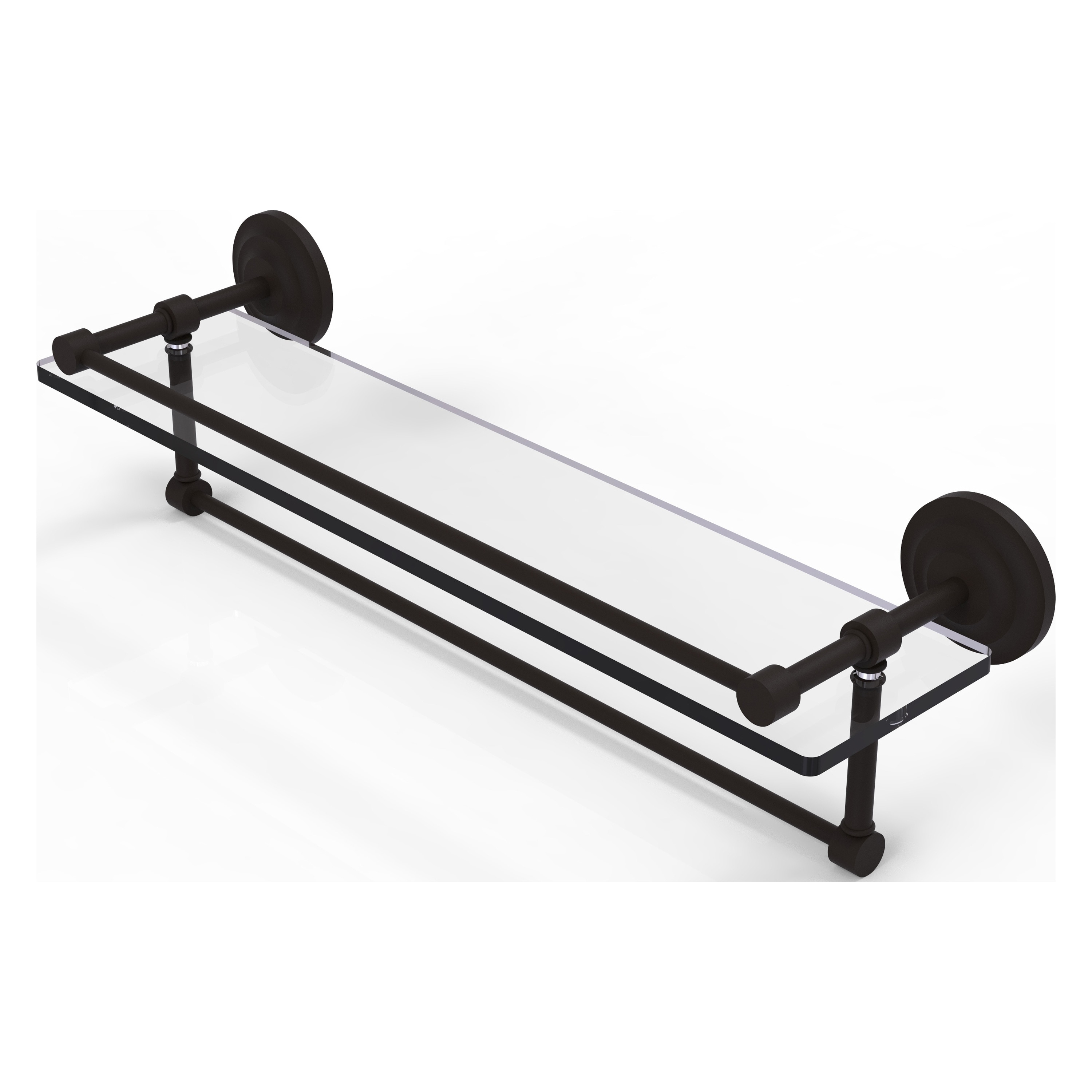 Allied Brass 16 Inch Gallery Glass Shelf with Towel Bar