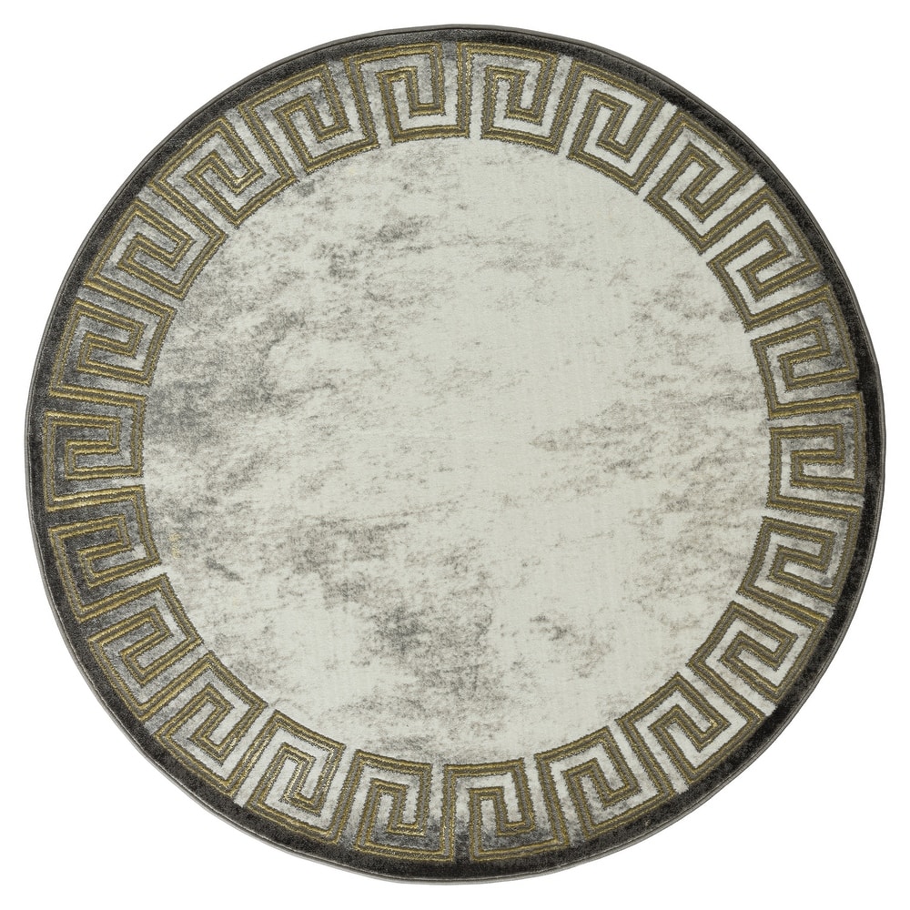 Brooklyn Collection Abstract Border Area Rug